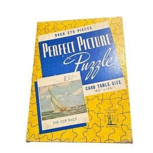 Vintage 1940s "The Cup Race" Jigsaw‎ Puzzle Over 375 Pieces